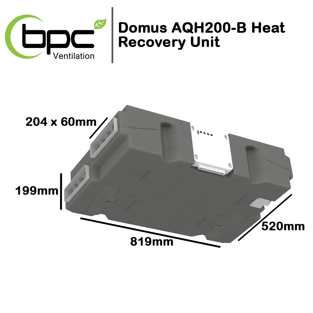 Domus AQH200-B Horizontal 204-60 MVHR Unit - Image 3