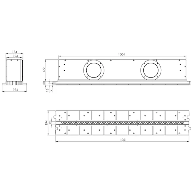 Ergovent Lineo Pro 125 Puzzle - 1050mm -2x125mm Side Connections - Image 4