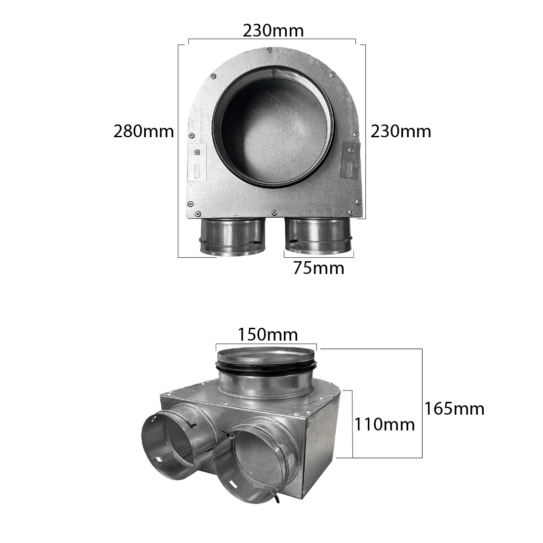 Quiet-Vent 90mm Metal Plenum - Image 4