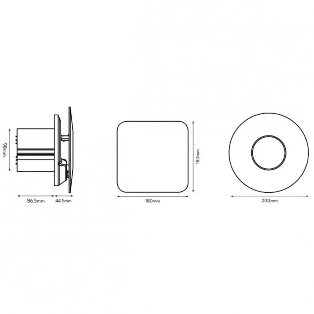 Simply Silent Xpelair CV4HTSR (Square & Round face plates) - X-078360 - Image 3