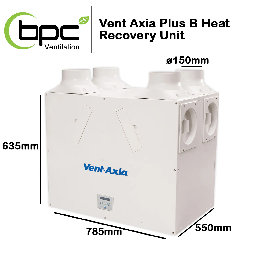 (LH)Left Hand Side Vent Axia Sentinel Kinetic Plus B Heat Recovery Unit - 443028L - Image 2
